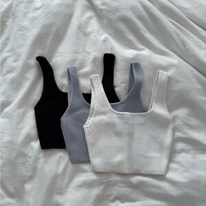 Aritzia babaton Sculpt Knit Squareneck Cropped Tank set